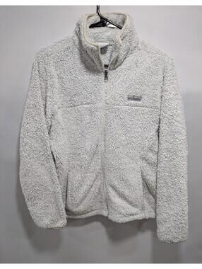 Womens Columbia Sportswear Company White Sherpa Full Zip Hooded Jacket Size M